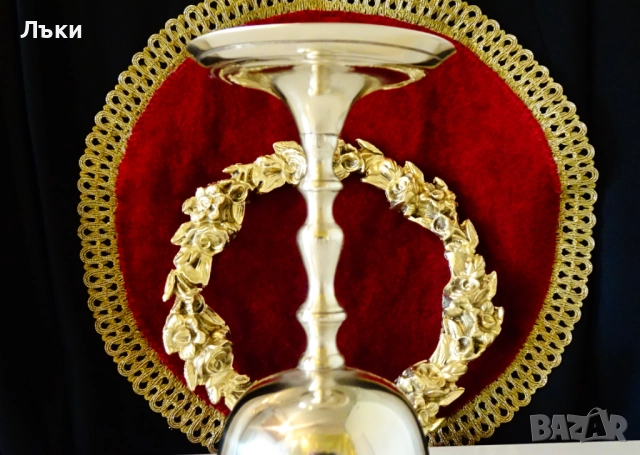 Бронзов бокал,чаша за вино с лоза и зряло грозде,200 мл. , снимка 7 - Антикварни и старинни предмети - 52793936