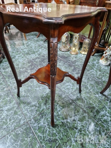 Уникална антикварна английска Едуардинска махагонова масичка , снимка 7 - Антикварни и старинни предмети - 52926802