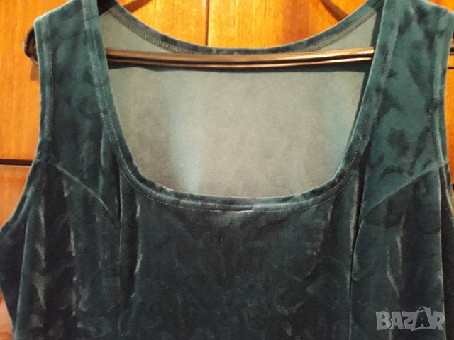 Дамски сукман рокля от кадифе тъмнозелен, снимка 4 - Рокли - 33225750