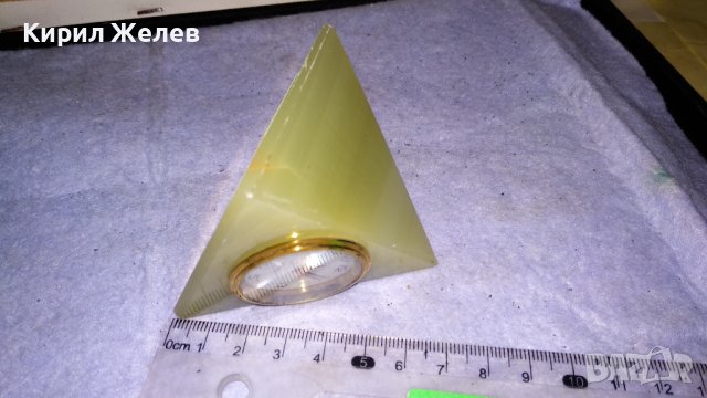 Настолен ЧАСОВНИК ЕГИПЕТСКА ПИРАМИДА от МРАМОРЕН ЗЕЛЕН ОНИКС МАРКОВ КВАРЦОВ МЕХАНИЗЪМ 34004, снимка 16 - Декорация за дома - 38927502