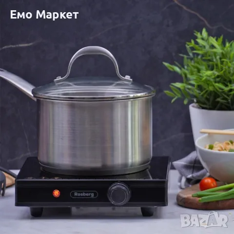 Керамичен котлон Rosberg, 2000W, Инфрачервен, Термостат, Черен, снимка 3 - Котлони - 50192122