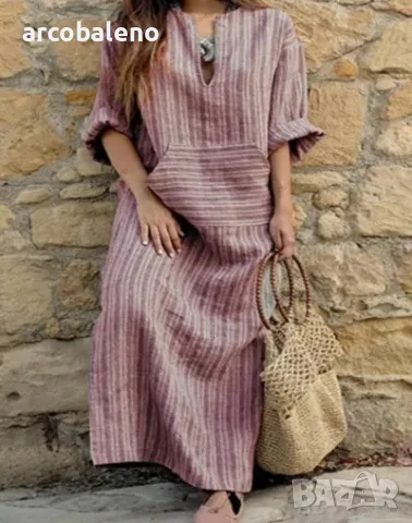 Дамска широка дълга рокля, 3цвята , снимка 4 - Рокли - 48170955