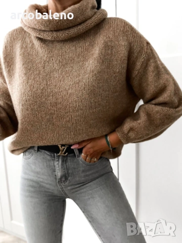 Дамски пуловер с висока яка GOWY, 7цвята , снимка 2 - Блузи с дълъг ръкав и пуловери - 53131280