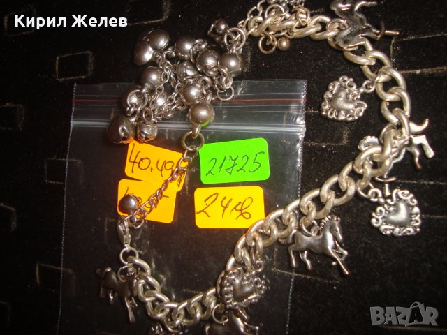 КРАСИВА ПОСРЕБРЕНА АРТ ГРИВНА с ФИГУРКИ 21725, снимка 3 - Гривни - 32525363