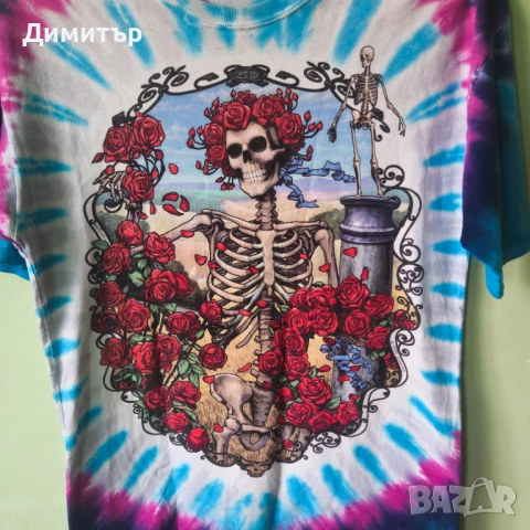 Оригинална тениска на Grateful Dead Bertha Rock music Tie Dye M/L 1995, снимка 3 - Тениски - 53391771