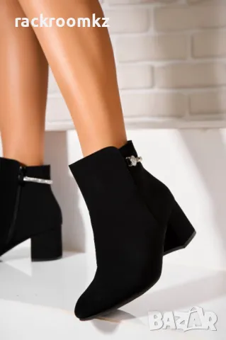 Елегантни дамски боти на квадратен ток модел: T2339-2 black, снимка 5 - Дамски боти - 48310123