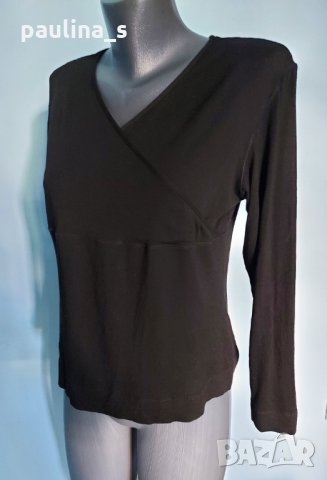 Памучна еластична блузка с прекръстосано деколте / голям размер , снимка 4 - Блузи с дълъг ръкав и пуловери - 15415129