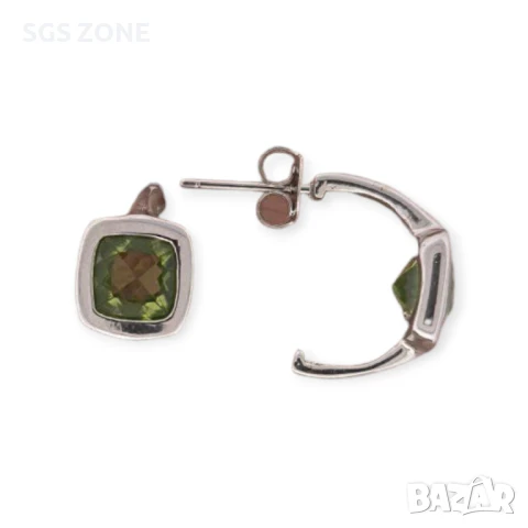 СРЕБЪРНИ ОБЕЦИ ОТ ТАЙЛАНД С АМЕТИСТ, ПЕРИДОТ, ЦИТРИН, снимка 2 - Обеци - 51251298