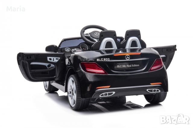 Акумулаторен КОЛА Licensed Mercedes Benz SLC300 12V с меки гуми с Кожена седалка, снимка 8 - Детски велосипеди, триколки и коли - 37014556
