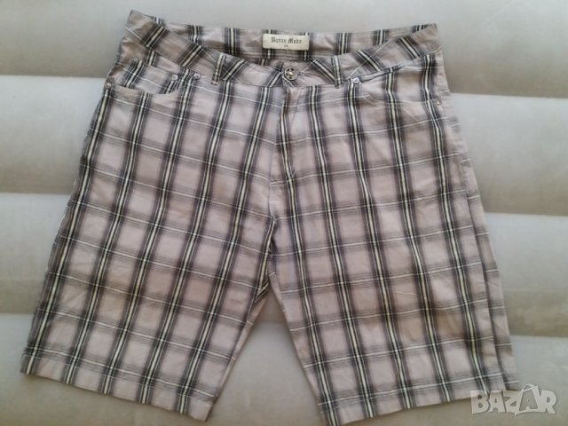 Къс мъжки панталон каре 100 % памук Bonus Moda, снимка 1 - Къси панталони - 33324725
