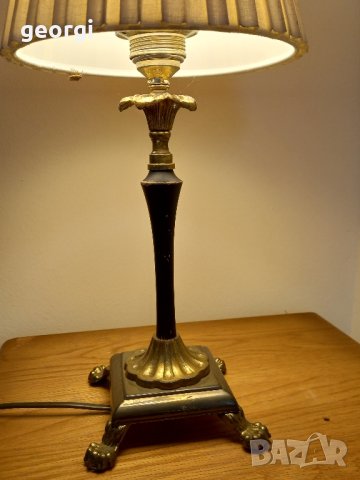 ретро бронзова нощна лампа , снимка 4 - Настолни лампи - 43253516