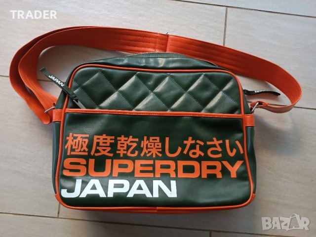 Оранжева зелена чанта раница с дълга дръжка през рамо Superdry super dry JPN, снимка 3 - Чанти - 40815832