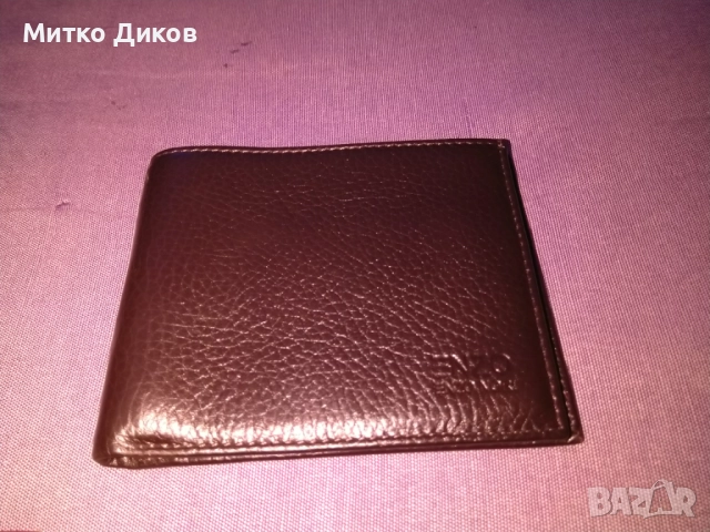 Енцо Нори марков портфейл естествена кожа нов 120х100мм