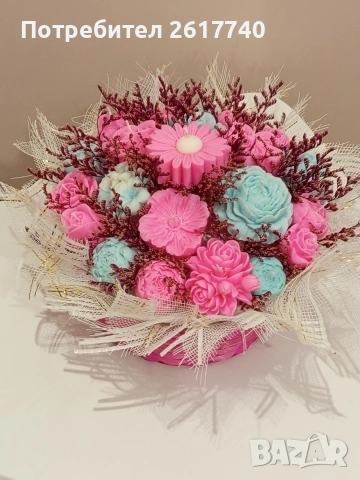 Луксозни соеви букети от свещи – подарък, който остава и след празника., снимка 4 - Декорация за дома - 53354961