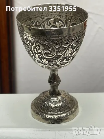 Сребърна старинна чаша, снимка 5 - Антикварни и старинни предмети - 50321020