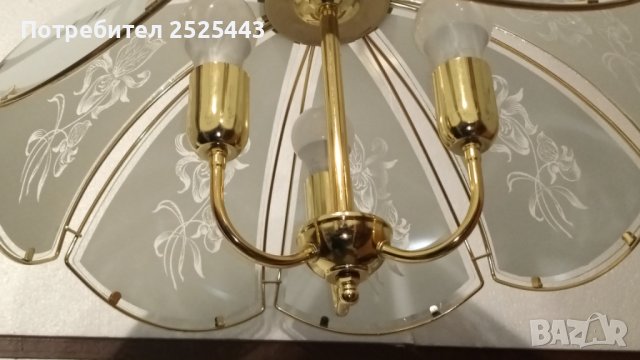 Абажур (полилей) - метален със 7 стъкла, снимка 14 - Лампи за таван - 44006625