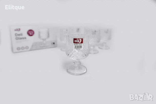 Комплект от 6 бр. чаши за вино със столчета за елегантно сервиране, снимка 4 - Чаши - 52606519