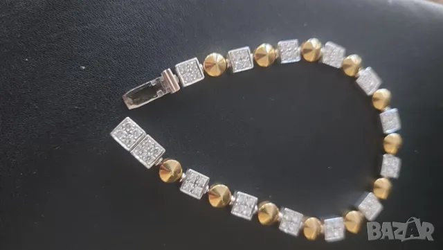 Златна гривна с брилянти, снимка 4 - Гривни - 47793130