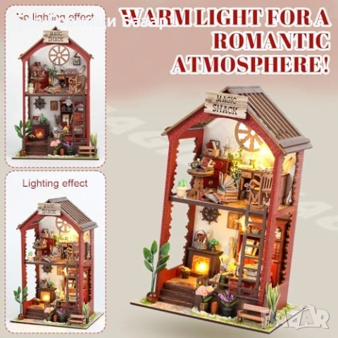 Нова Къща за сглобяване с осветление и мебели – творчески DIY сет дом, снимка 4 - Други - 51996413