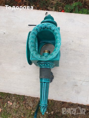 Голям порцеланов външен фенер за стена, снимка 2 - Антикварни и старинни предмети - 42958588