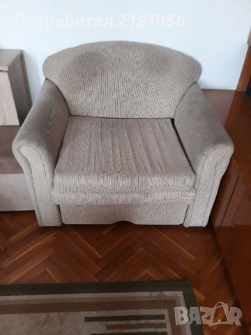 Разтегателен фотьойл с топматрак, снимка 1 - Дивани и мека мебел - 44861189