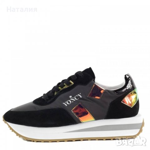 Дамски спортни обувки Yoncy® естествена кожа черни, р.39., снимка 3 - Дамски ежедневни обувки - 39381266