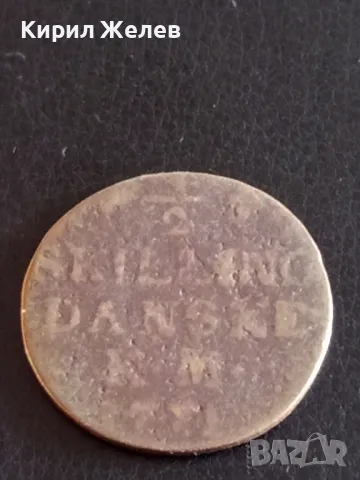 Стара монета 1/2 скилинг 1771г. Дания уникат за КОЛЕКЦИОНЕРИ 32065, снимка 2 - Нумизматика и бонистика - 48860372