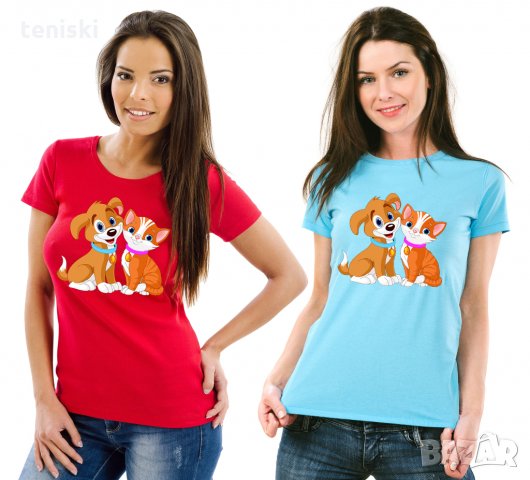  Уникални тениски с котки и кучета , снимка 4 - Тениски - 33118514