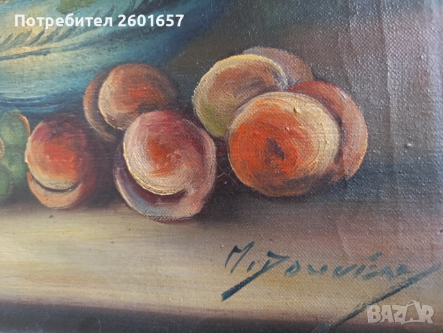 Много стар натюрморт, подписан., снимка 4 - Картини - 51514953