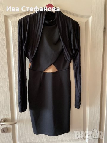 Черно изчистено еластично трико болеро ръкави за рокля , снимка 1 - Корсети, бюстиета, топове - 42988510