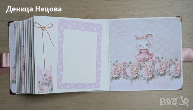 Бебешки ръчно изработен албум за снимки, подарък за погача, подарък за бебе, рожден ден, снимка 6 - Други - 49736057