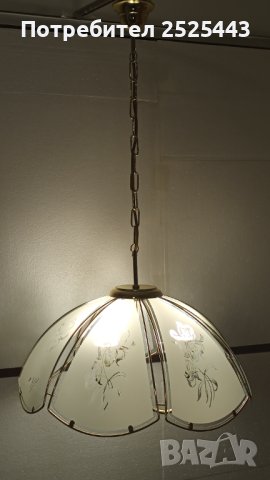 Абажур (полилей) - метален със 7 стъкла, снимка 6 - Лампи за таван - 44006625