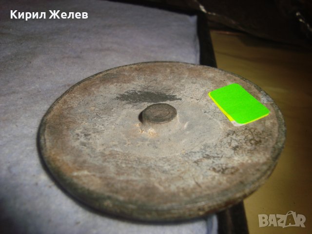 МНОГО СТАРА МАСИВНА ОЛОВНА с ПОЗЛАТА КЛАСИЧЕСКИ ОРНАМЕНТИРАНА АПЛИКАЦИЯ ОБКОВ УКРАСА за ПОРТА 30948, снимка 5 - Антикварни и старинни предмети - 38138303