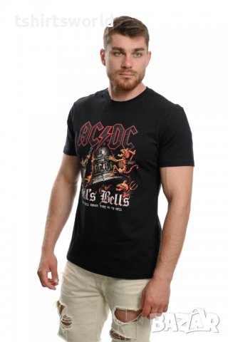 Нова мъжка тениска с дигитален печат на музикалната група AC/DC - HELL'S BELLS, снимка 6 - Тениски - 30162628
