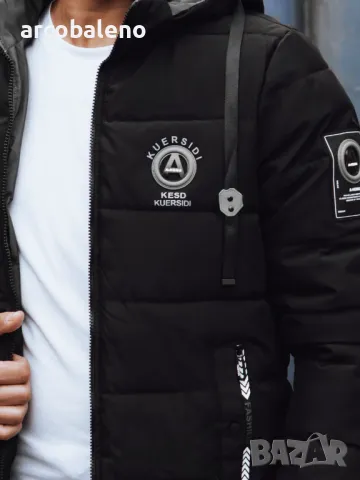 Мъжко черно ватирано яке, 4цвята , снимка 8 - Якета - 47724336