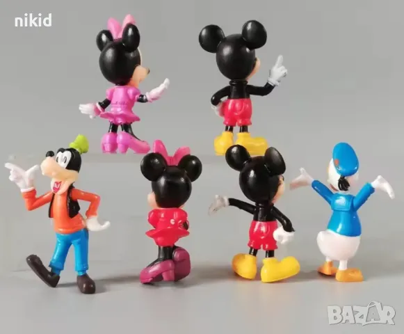 6 бр малки Мики Мини Маус и приятели пластмасови топер играчки фигурки декорация торта украса, снимка 3 - Фигурки - 28802797