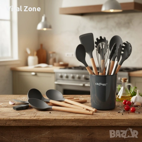 Комплект 12 части кухненски прибори със стойка Cheffinger , снимка 10 - Прибори за хранене, готвене и сервиране - 53239718