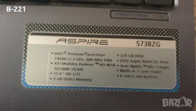 Acer ASPIRE 5738ZG на части., снимка 4 - Части за лаптопи - 32485091