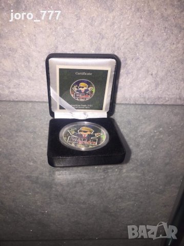 Колекционерска Сребърна монета American Eagle Wall Street Bets 1 oz 2021, снимка 3 - Нумизматика и бонистика - 38216151