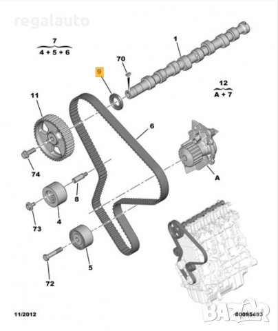 080728,семеринг разпр.вал PEUGEOT PARTNER I,II,CITROEN BERLINGO I,II HDI DW10TD, снимка 3 - Части - 36667854