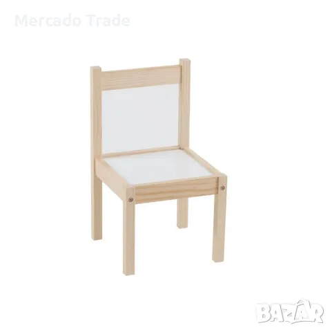 Комплект детска масичка и стол Mercado Trade, За деца, Дърво, Бял, снимка 2 - Мебели за детската стая - 48868167