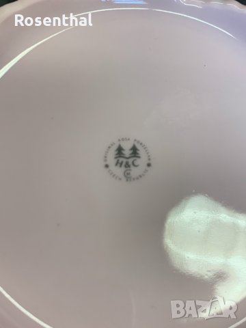 Голяма фруктиера на столче - розов карловарски порцелан, снимка 8 - Сервизи - 34730149