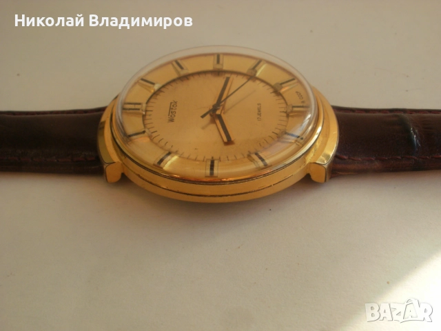 Wostok Восток голям 38,3 мм. мъжки руски позлатен ръчен часовник, снимка 4 - Мъжки - 52377857