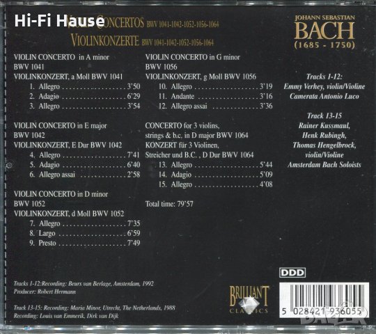 Bach Edition-Violin Concertos, снимка 2 - CD дискове - 35372694