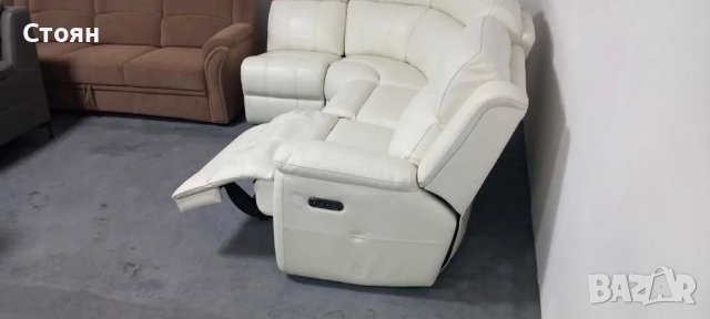 ПРОМОЦИЯ!!! Светло кремав ъглов диван с електрически релакс механизъм, снимка 2 - Дивани и мека мебел - 40627935