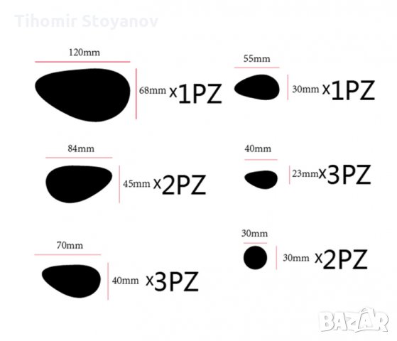 Огледални стикери камък Стикери Декорация 12бр., снимка 3 - Декорация за дома - 27473789