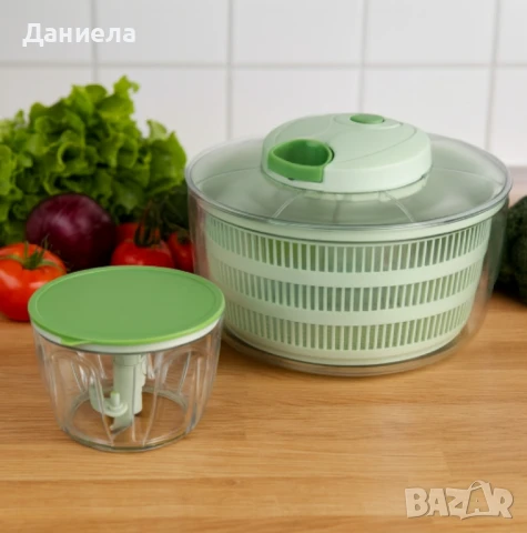 Мултифункционален уред 2в1 Oliver Voltz – центрофуга и чопър, 4 л купа, снимка 2 - Други стоки за дома - 51369214