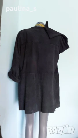 Два броя / Дизайнерско манто тип туника "Uterque", "Unbranded" / Естествен набук , снимка 6 - Палта, манта - 36890137