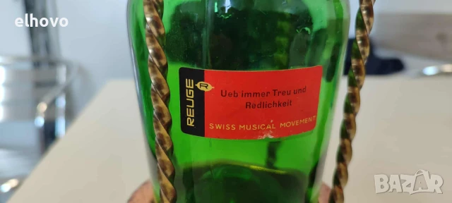 Немска музикална бутилка с швейцарска латерна, снимка 4 - Антикварни и старинни предмети - 51025380