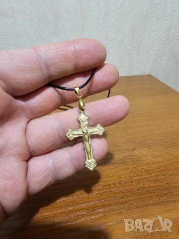 Бронзов православен кръст с орнаменти  за кръщене или подарък за да ви пази и закриля ., снимка 2 - Колиета, медальони, синджири - 52093328